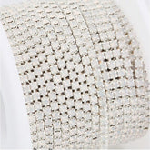 1 Yard SS6 Opal Colour White Metal Chain Rhinestone Banding